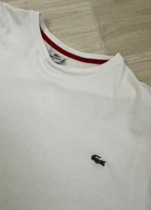 Женская брендовая футболка оригинал lacoste белая размер м л2 фото