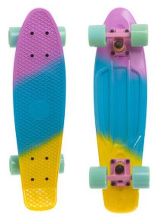 Скейтборд пенні penny fish color sp-sport sk-402-7 фіолетовий-блакитний-жовтий