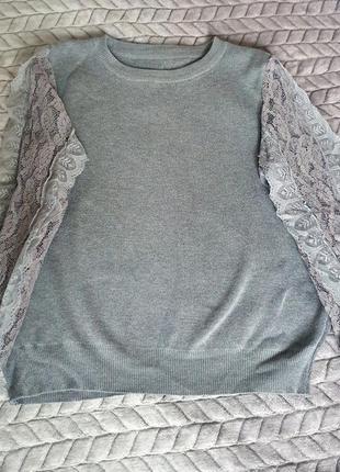 Кофта з прозорими рукавами