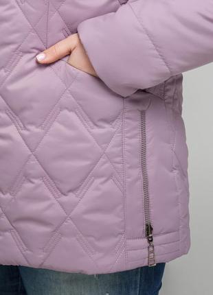Актуальная женская двусторонняя демисезонная куртка, батальные размеры9 фото