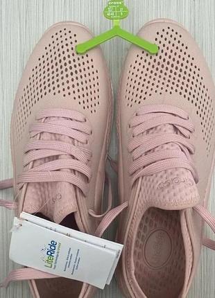 Крокс кросівки лайтрайд пейсер 360 рожеві crocs literide 360 pacer pink clay/white2 фото