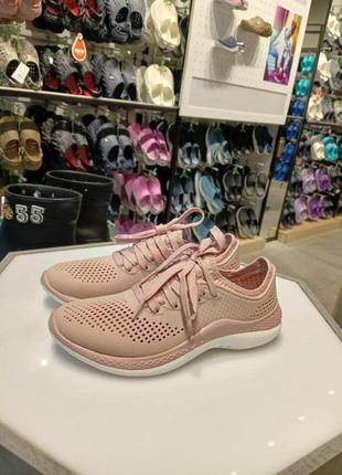 Крокс кросівки лайтрайд пейсер 360 рожеві crocs literide 360 pacer pink clay/white