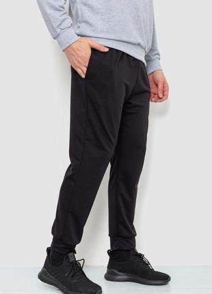 Спорт штани чоловічі двонитка, колір чорний, 241r80053 фото