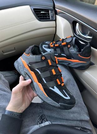 Мужские кроссовки adidas niteball black orange #адидас