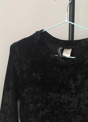 Черная велюровая кофточка от h&m