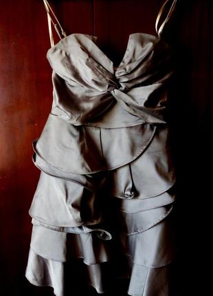 Серебристое выпускное платье karen millen2 фото