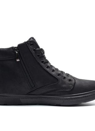 Мужские зимние кожаные кроссовки levis black classic3 фото