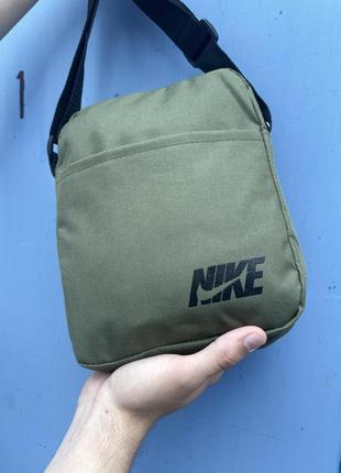 Месенджер nike найк сумка хакі брендова барсетка пума зелена на плече лого чорне барсетка з поліестеру