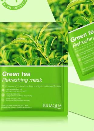 Маска для лица с экстрактом зеленого чая bioaqua green tea refreshing mask