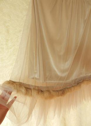 Красивенная бархатная юбка сетка с натуральным мехом4 фото