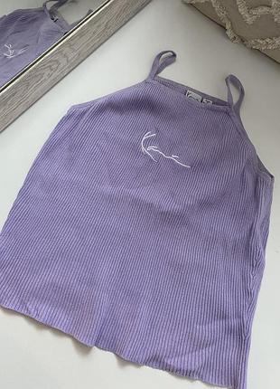 Майка в рубчик karl kani, топ karl kani