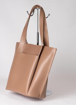 Жіноча сумка мокко сумка моко шопер шоппер класична містка сумка2 фото