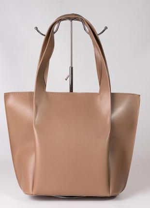 Жіноча сумка мокко сумка моко шопер шоппер класична містка сумка3 фото