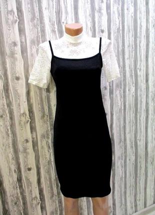 Чорне плаття майка\ сарафан білизняний стиль6 фото