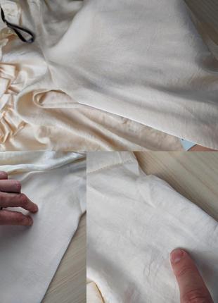 Блуза у вінтажному стилі молочна з воланами шовкова бежева елегантна старовинна готичний вікторіанський стиль персик9 фото
