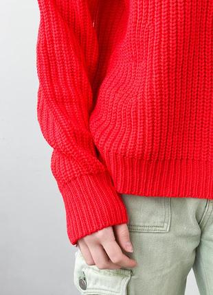 Яскравий светр крупної вʼязки3 фото