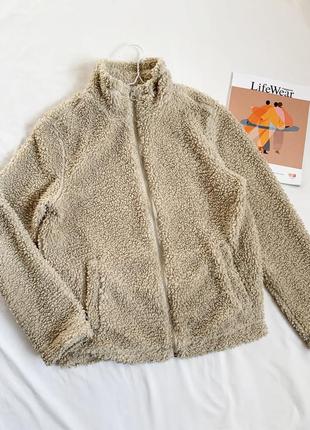 Куртка, кофта, шерпа, тедді, кардиган, толстовка, бежева, беж, h&m