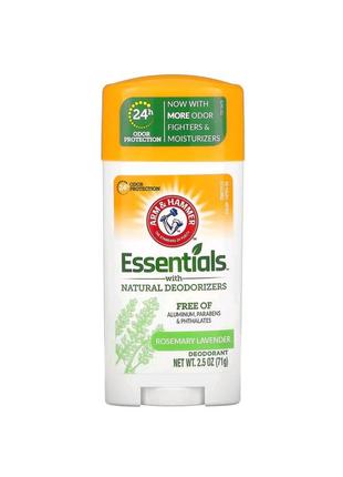 Essentials, дезодорант із натуральними дезодорувальними речовинами, розмарин і лаванда, 71 г (2,5 унції)
