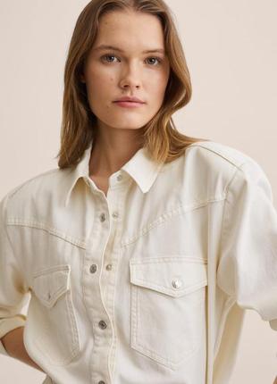 Бежева джинсова сорочка mango