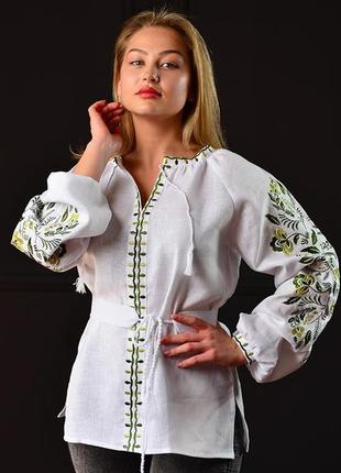 Стильная женская вышиванка нежная блуза вышита2 фото