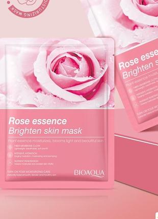 Маска для лица с эссенцией розы bioaqua rose essence brighten skin mask1 фото