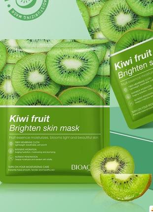 Маска для лица с экстрактом киви bioaqua kiwi fruit brighten skin mask1 фото