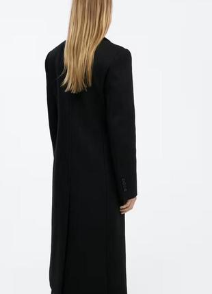 Черное зимнее шерстяное пальто на пуговицах оверсайз свободного кроя из новой коллекции mango размер xl можно и на l2 фото