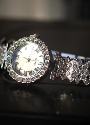 Набор серебряного цвета: браслет и часы (10071)4 фото