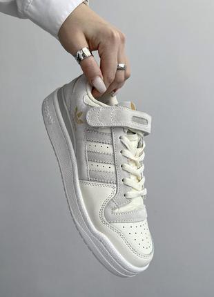 Кроссовки adidas forum low gray gold