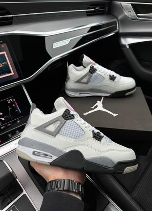 Чоловічі кросівки nike air jordan 4 retro m white cement