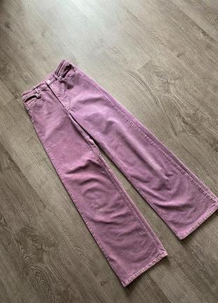 Стильні вельветові джинси штани-холоди фіолет від h&amp;m4 фото