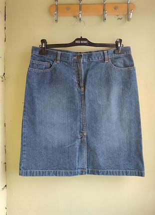 Джинсовая юбка-миди с разрезом спереди от американского бренда cherokee