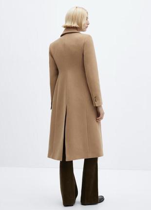 Бежевое шерстяное пальто на пуговицах из новой коллекции mango размер s4 фото