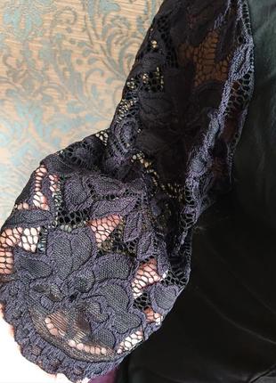 Женское черное платье с кружевом р.42/447 фото