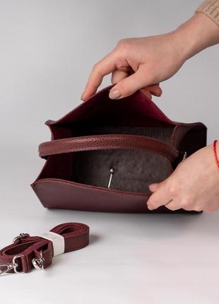 Женская сумка бордовая сумочка бордовый клатч через плечо классическая сумочка трапеция4 фото