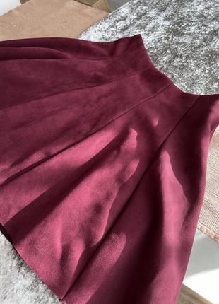 Короткая юбка тетьянка с высокой посадкой трендовый цвет4 фото