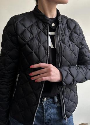 Черная стеганая куртка пуховик приталенная позмер xs s jean paul6 фото
