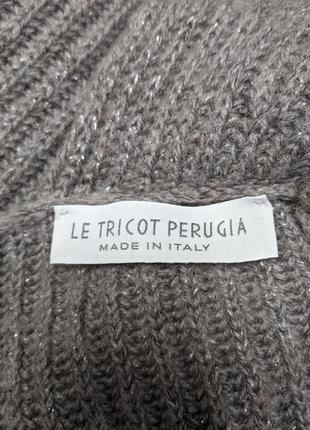 Le tricot perugia italy оригинальный пуловер из шерсти с шелком и кашемиром с серым бристой патиной3 фото