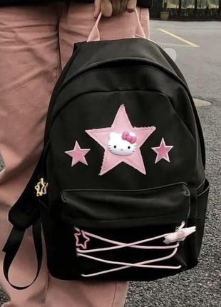 Рюкзак со звездами hello kitty в стиле y2k