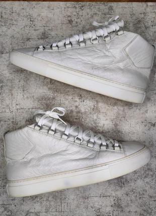 Кроссовки balenciaga arena high top оригинал кожаные белые кеды высокие