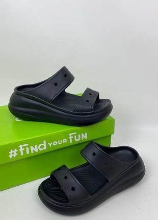 Classic crush sandal black crocs черные крокс сандалии