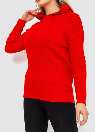 Кофта-батник жіноча з капюшоном, колір червоний, 244r20293 фото