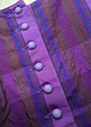 Сарафан вінтажний фіолетовий карта міді пишна бавовна на ґудзиках9 фото