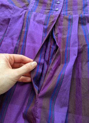 Сарафан вінтажний фіолетовий карта міді пишна бавовна на ґудзиках10 фото
