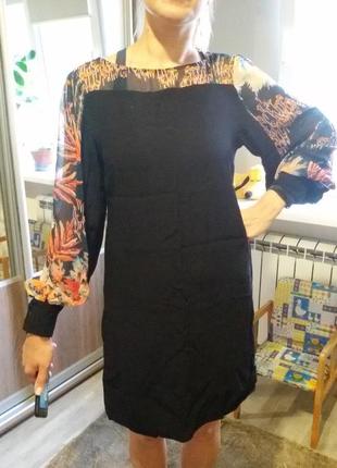 Платье вискозное тяжелое с шифоновыми рукавами (пог 45-46 см)  (11)