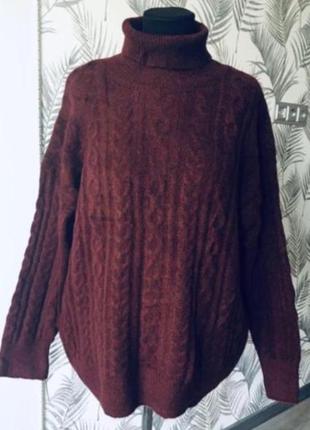 🔥 светр 🔥 світер кофта в’язаний оверсайз вільний з горлом1 фото