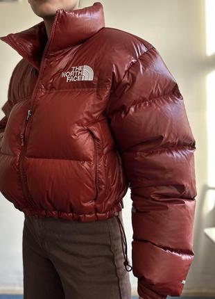 The north face 700 вкорочений пуховик теракотового кольору розмір м