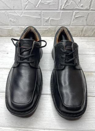 Мужские черные кожаные туфли мокасины clarks ecco timberland3 фото