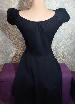 Красивое черное платье с вырезом лодочка р.42/442 фото
