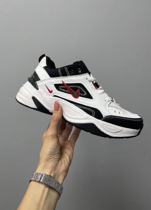 Демісезонні шкіряні кросівки найк текно монарх білі з чорним /кроссовки демисезонные кожаные nike online roshe malaysia gold chain gisingin ang (monarch) белые с чёрным